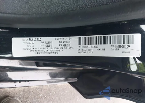 2015 Chrysler 200 Limited z USA, uszkodzony, nr VIN 1C3CCCAB6FN724913